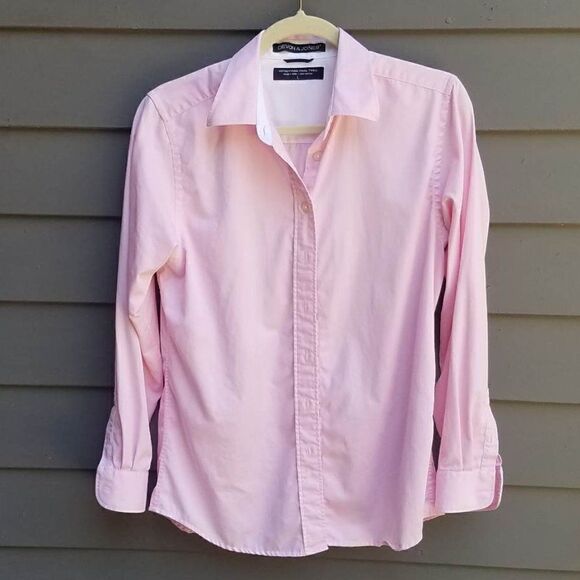 Devon & Jones Pink Luxury Prima Cotton Button Down Large - Picture 7 of 8